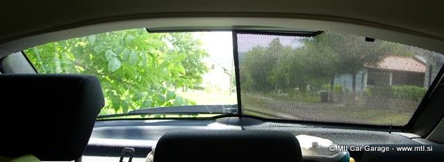 Primerjava vidljivosti ob uporabi sencnika za zadnje steklo